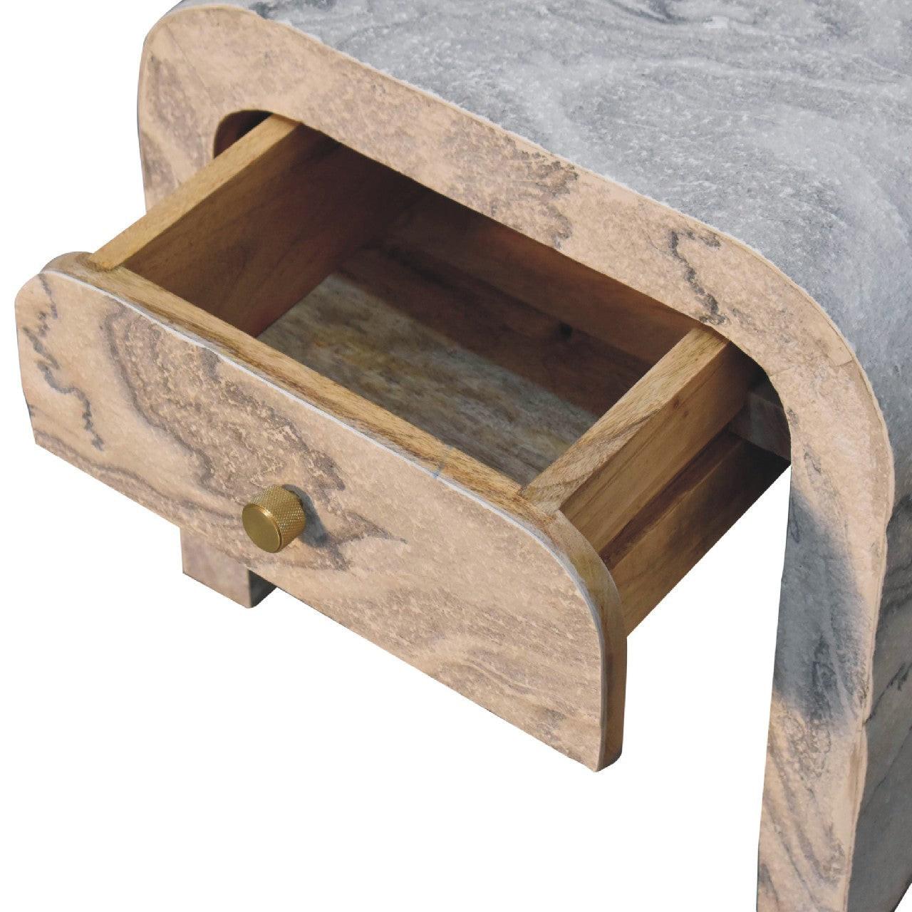 Nouveau Nightstand, 1-Drawer, Marble.