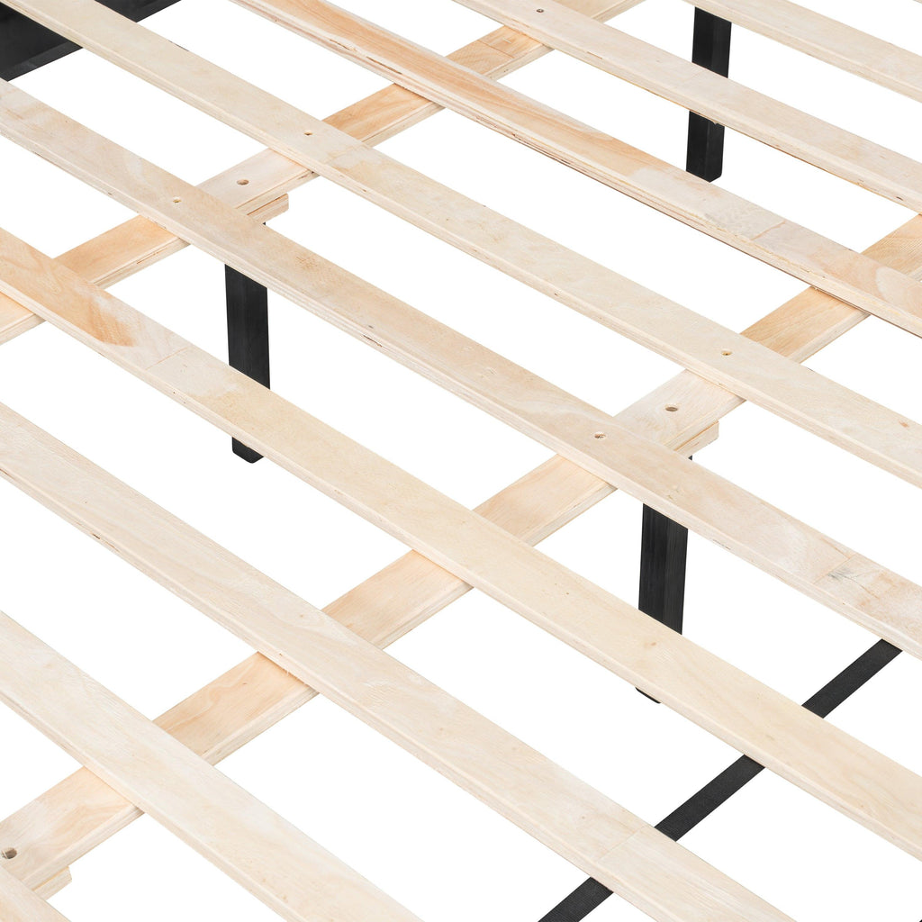 Solid Wood Queen Bed with Heavy Duty Support.
