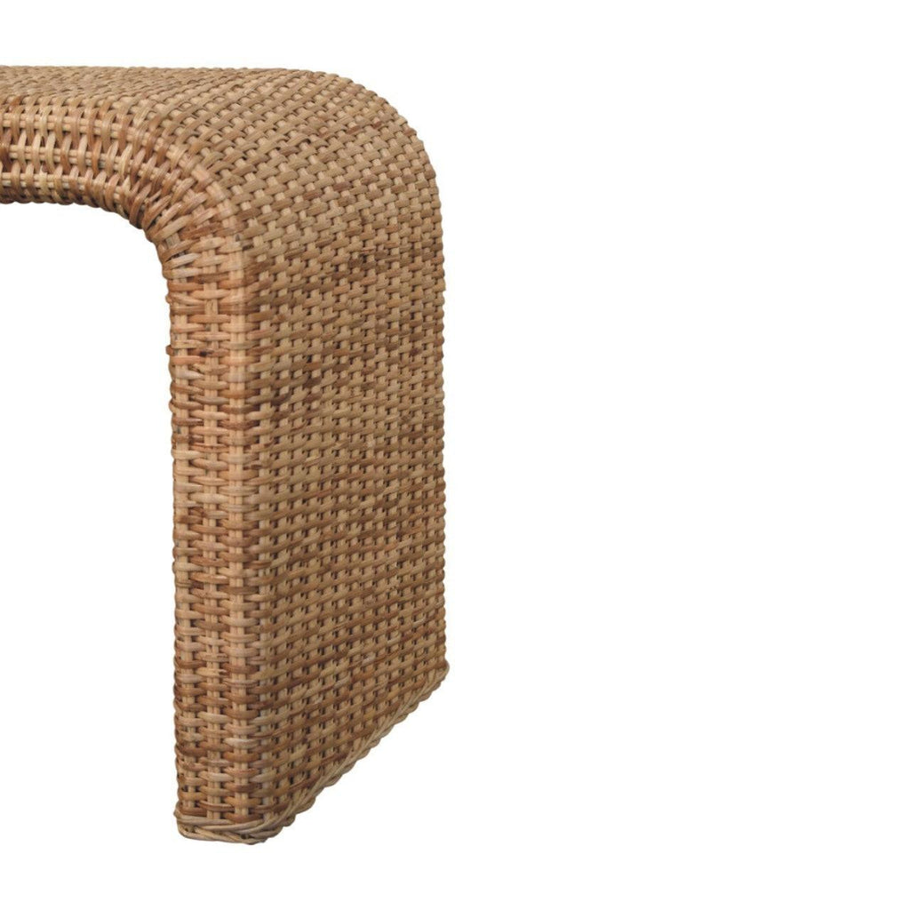 Rattan Weave Bench - Handmade Solid Wood Furniture.