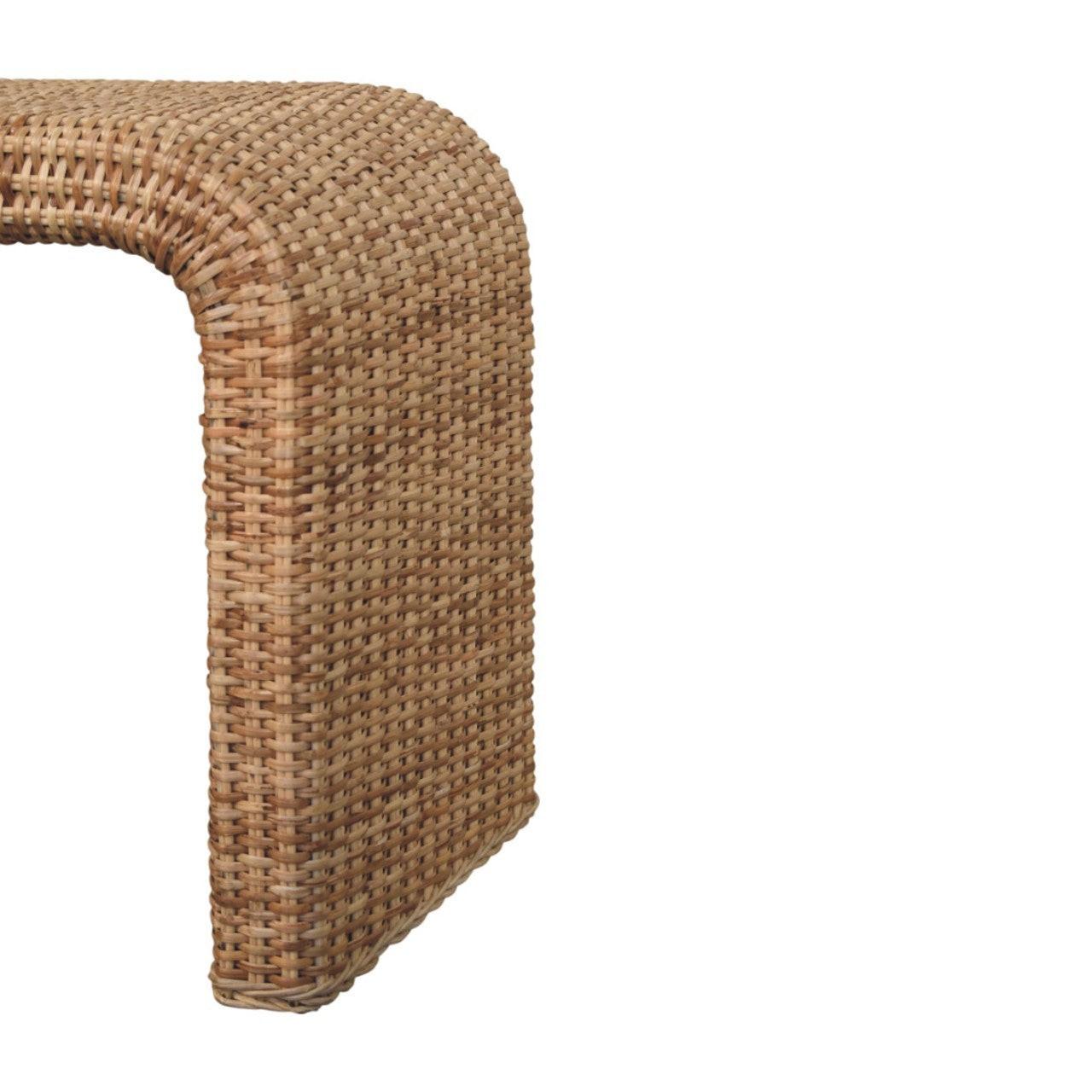 Rattan Weave Bench - Handmade Solid Wood Furniture.