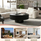 Fluted Round Coffee Table - Mid Century Modern Design.