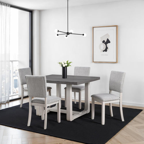 Transitional Dining Set with Upholstered Chairs for Dining Room.