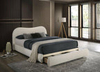 Velvet Upholstered Queen Bed with Storage.