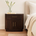 Solid Wood Milan Bedside,Brown,2-Doors,1-Drawers