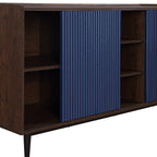 Duane 59' Fluted Sideboard in Navy Blue.