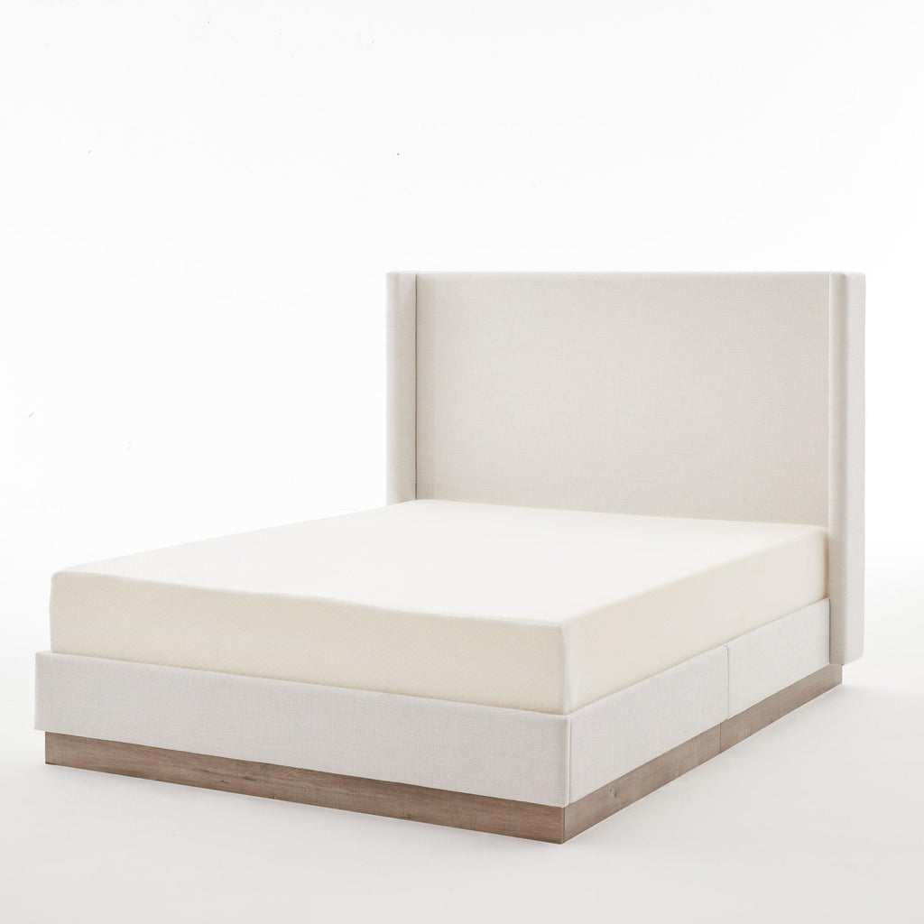 Hosford Wingback Bed King in Textured Ivory Canvas.