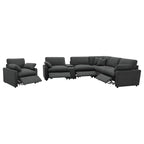 Hollander Dark Grey Modular Power Reclining Sectional Sofa.
