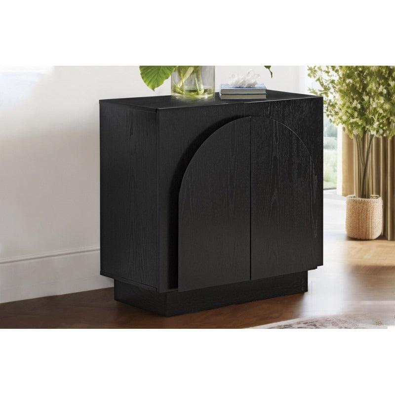 Modern Black Sideboard Cabinet for Living Room Storage.