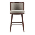 Evalyn Dove Textured Chenille Barstool with Beech Wood Legs