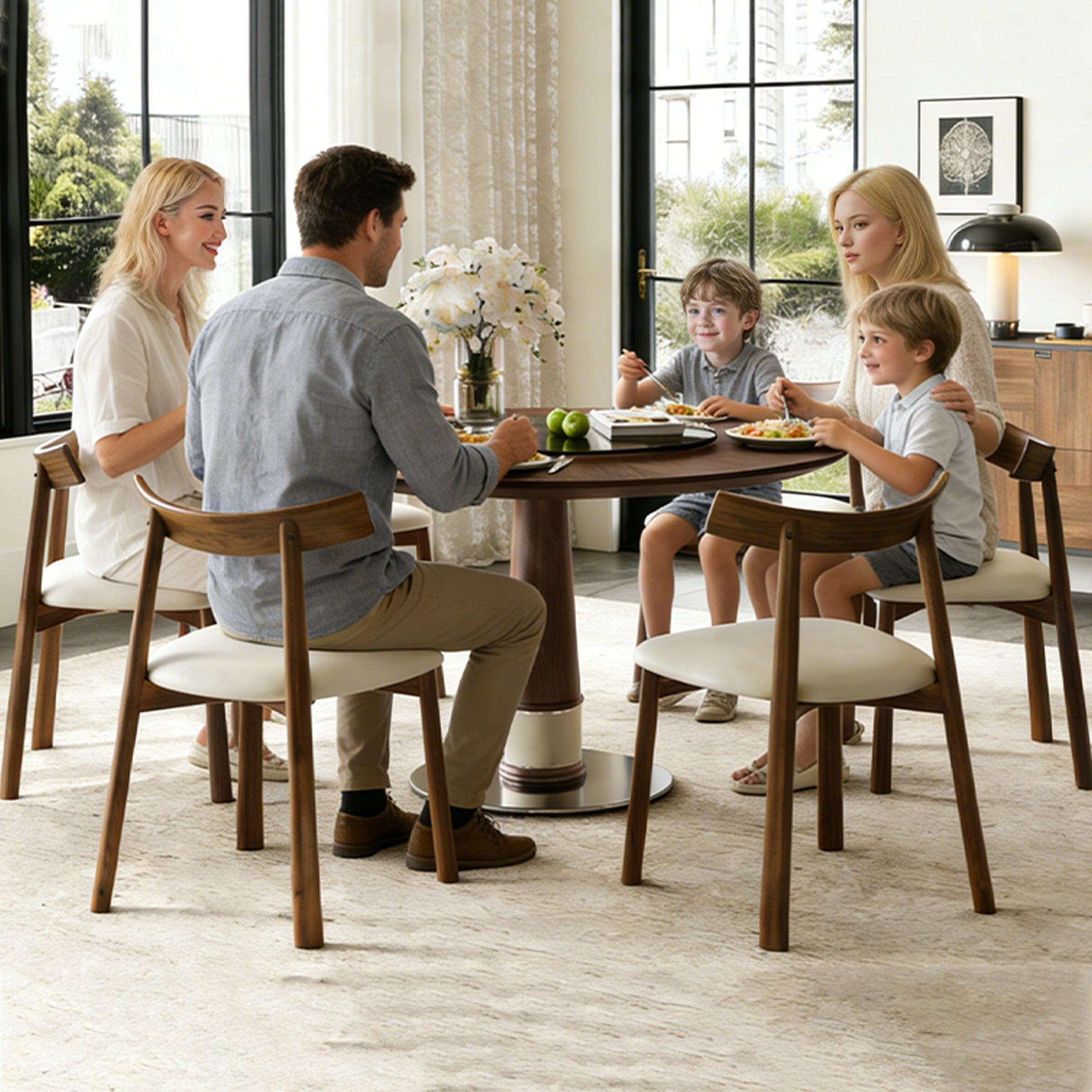 47 Inch Solid Wood Dining Table Set for 6.