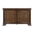 Traditional Dresser with 6 Storage Drawers - Dark Brown.
