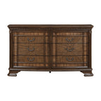 Traditional Dresser with 6 Storage Drawers - Dark Brown.