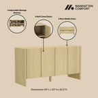 Linda 60' Sideboard in Natural Oak