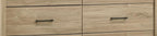 Light Oak 6-Drawer Dresser with Black Handles.
