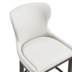 Blair Wood Upholstered Barstool in White.