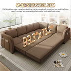 L-Shaped Sofa Couch with Pull-Out Bed for Modern Living.