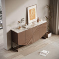 Modern Luxury Sideboard Cabinet with Unique 3D Wave Texture.