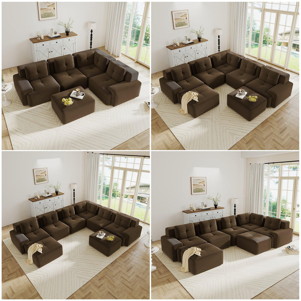Modular Sectional Sofa for Living Room - 6-Seater V Shaped Couch.