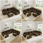 Modular Sectional Sofa for Living Room - 6-Seater V Shaped Couch.