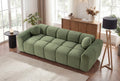 98-Inch Extra Large Green Corduroy 4-Seater Cloud Puff Sofa