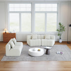 Curved Sectional Sofa with 4 Pillows for Stylish Seating.