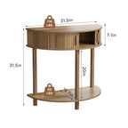 Half-Moon Console Table - Walnut for Entryway & Living Room.