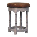Solid Wood Rustic Charm Stool for Dining Room Use.
