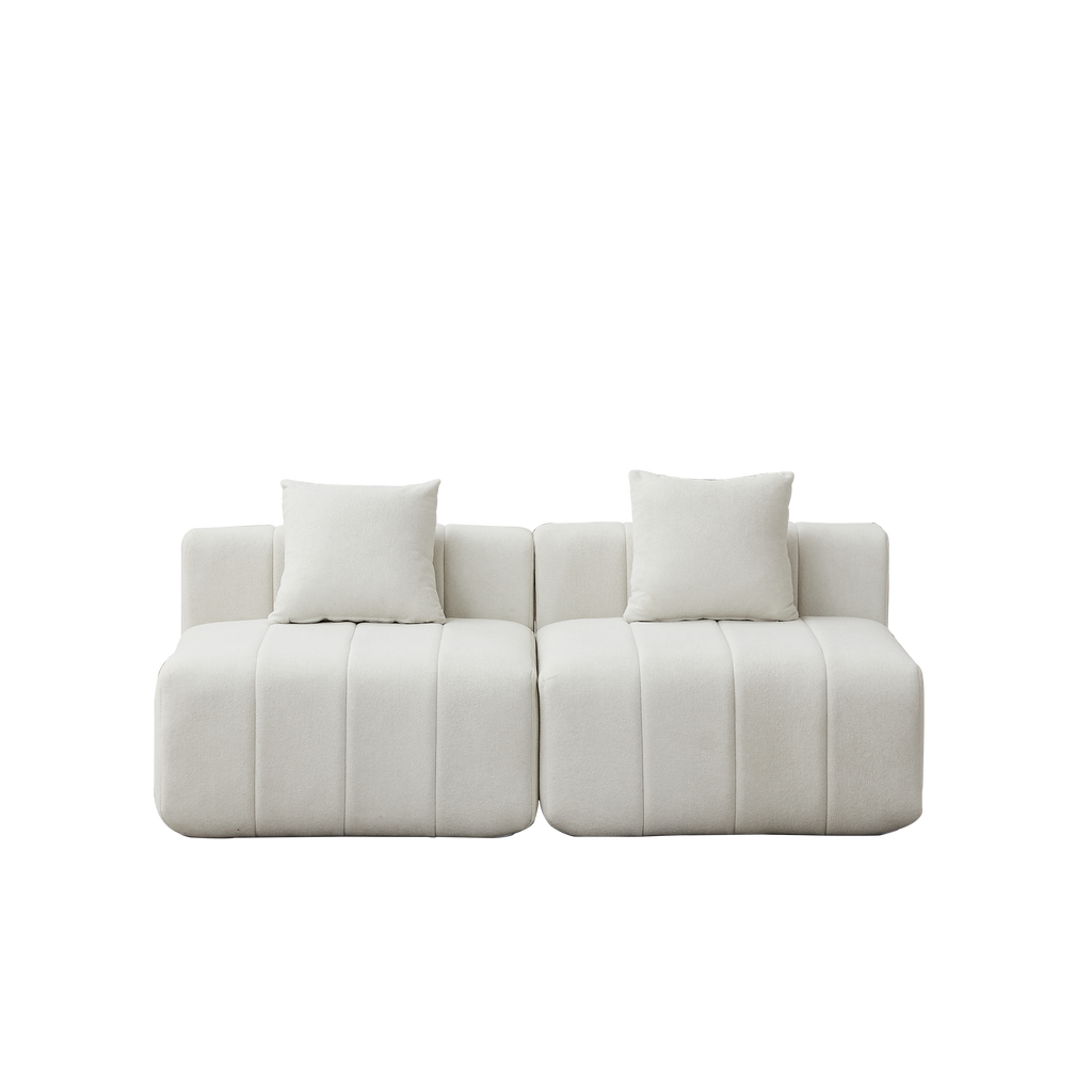Chenille Sectional Sofa with Pillows for Living Room.