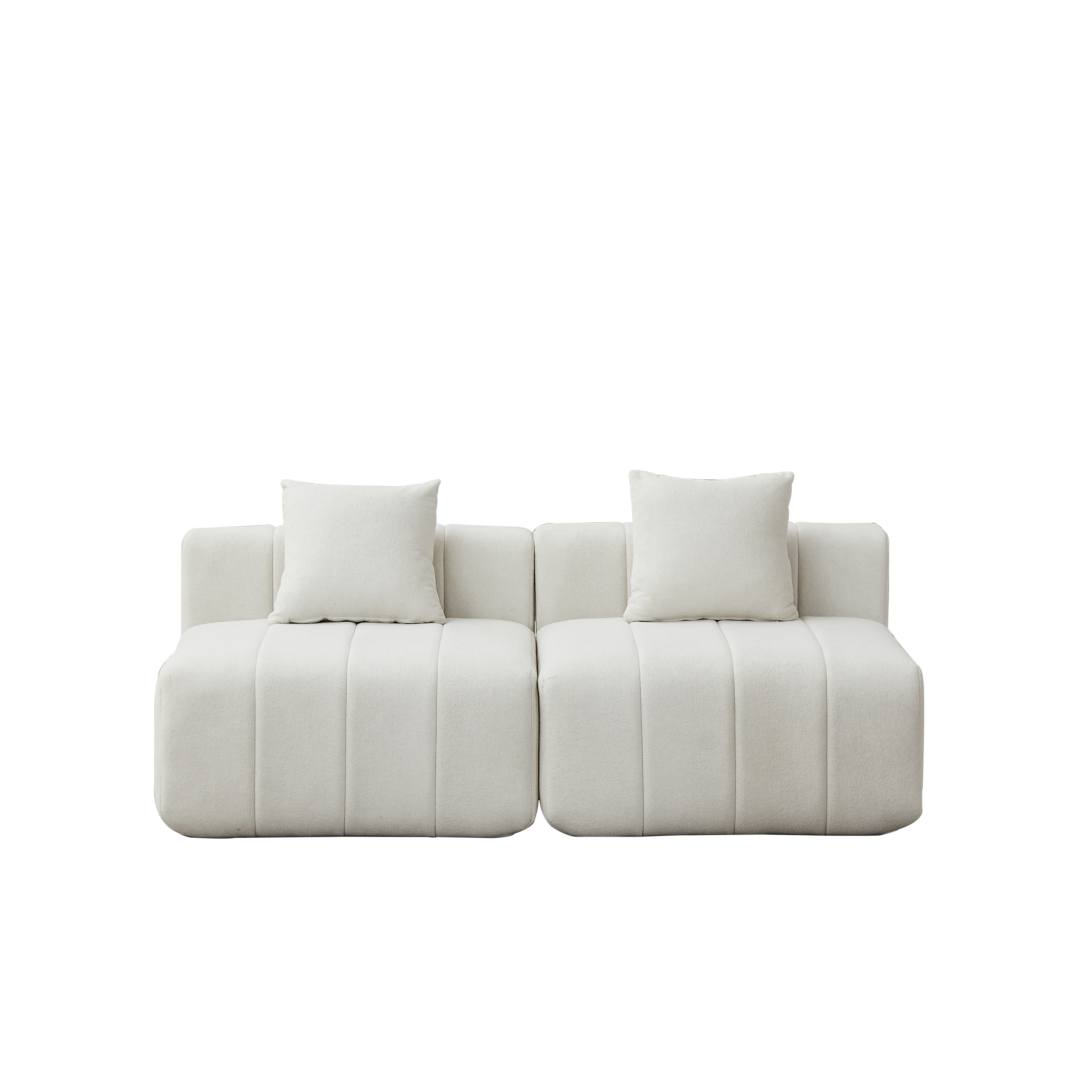 Chenille Sectional Sofa with Pillows for Living Room.