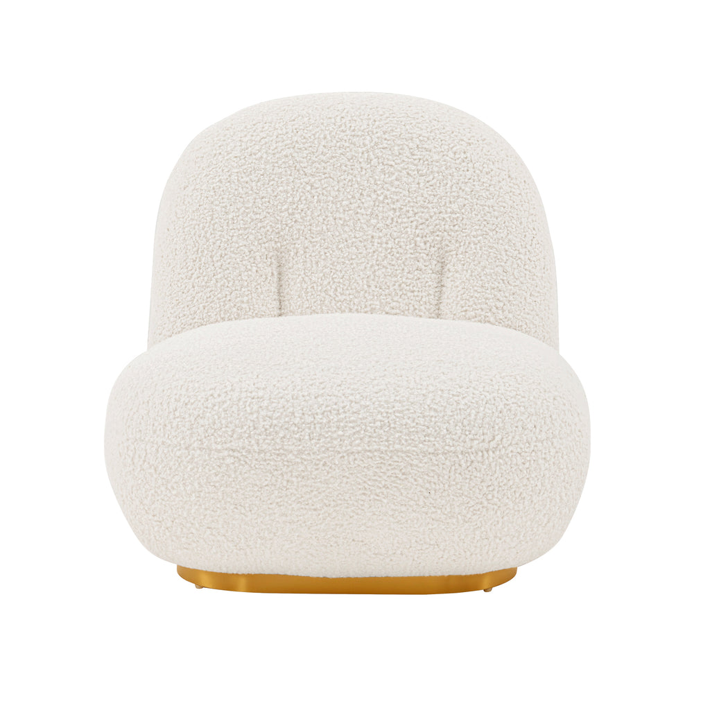 Edina Boucle Lounge Chair in White