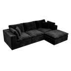 Modular Sectional Sofa Black - No Assembly Required.