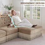 3-Seater Pet-friendly Velvet Sofa with Tassel Fringe Skirt.
