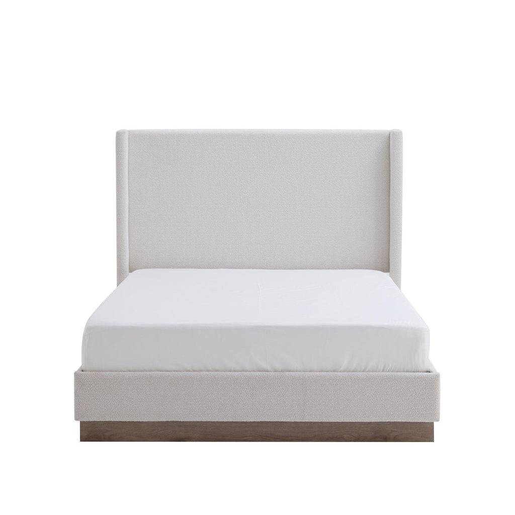 Hosford Minimalist Upholstered Wingback Bed - California King.
