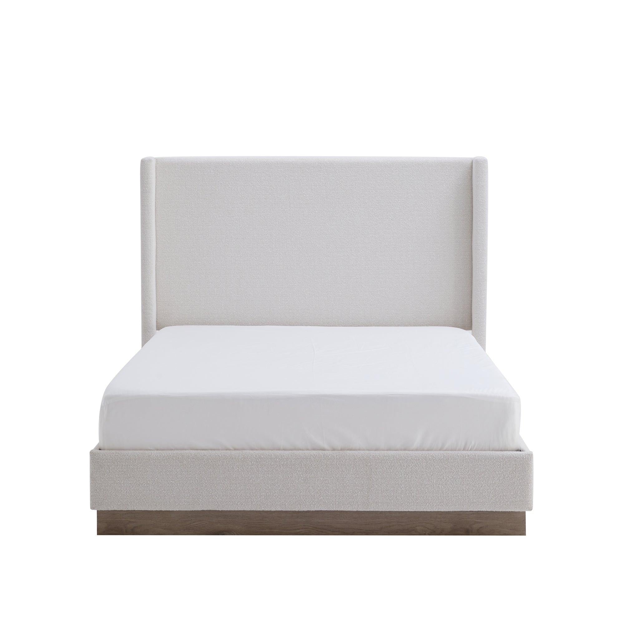 Hosford Minimalist Upholstered Wingback Bed - California King.