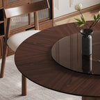 Wabi-Sabi Oak Round Table Set with 4 Chairs & Lazy Susan.