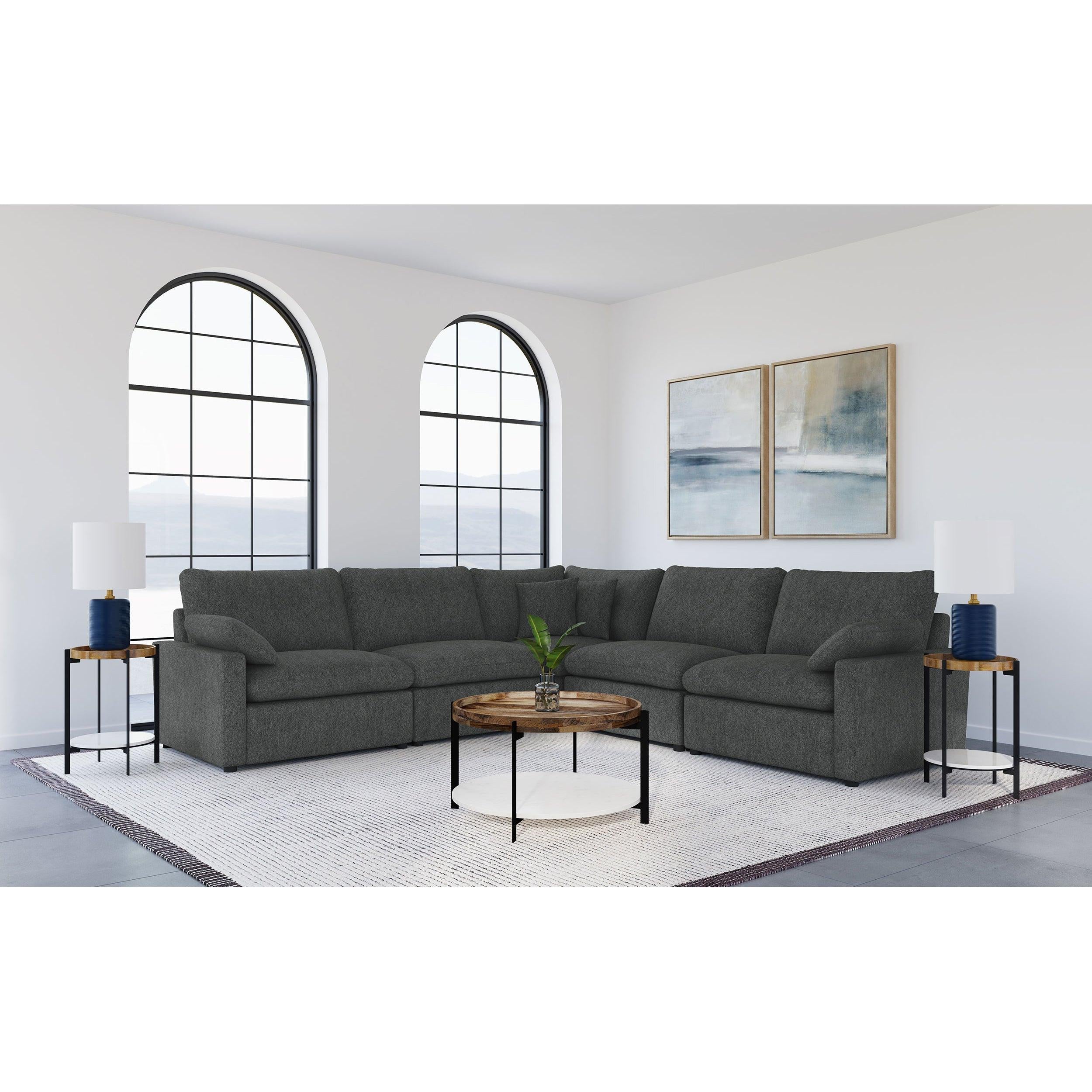 Hollander Dark Grey Modular Power Reclining Sectional.