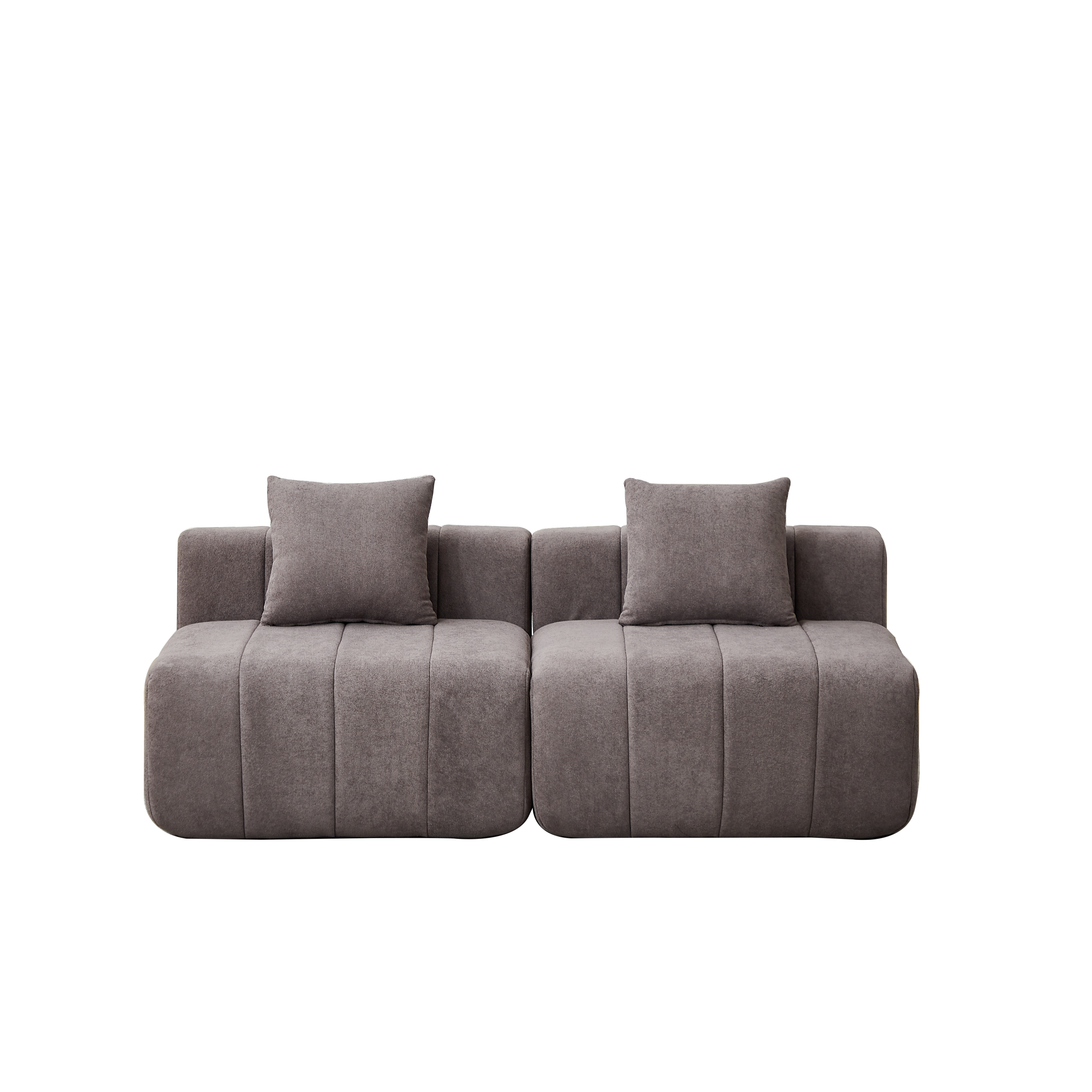 Modular Chenille Sofa Sectional with 2 Pillows.