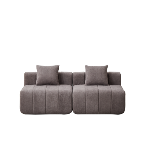 Modular Chenille Sofa Sectional with 2 Pillows.