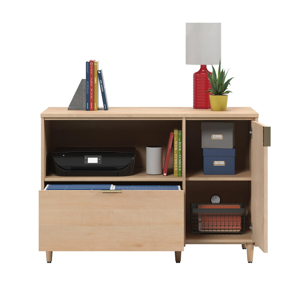 Credenza for TVs up to 46 inches with Concealed Storage.