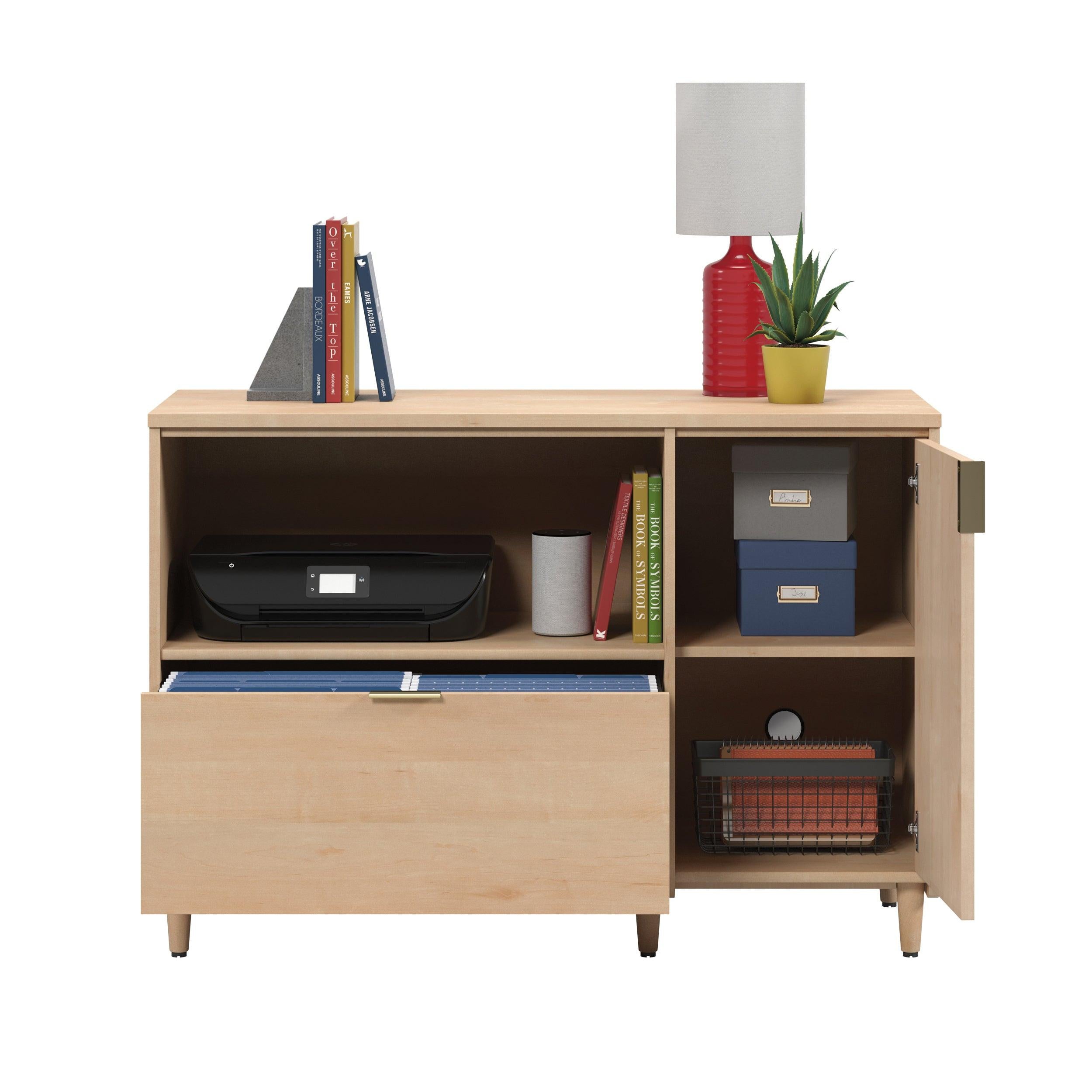 Credenza for TVs up to 46 inches with Concealed Storage.