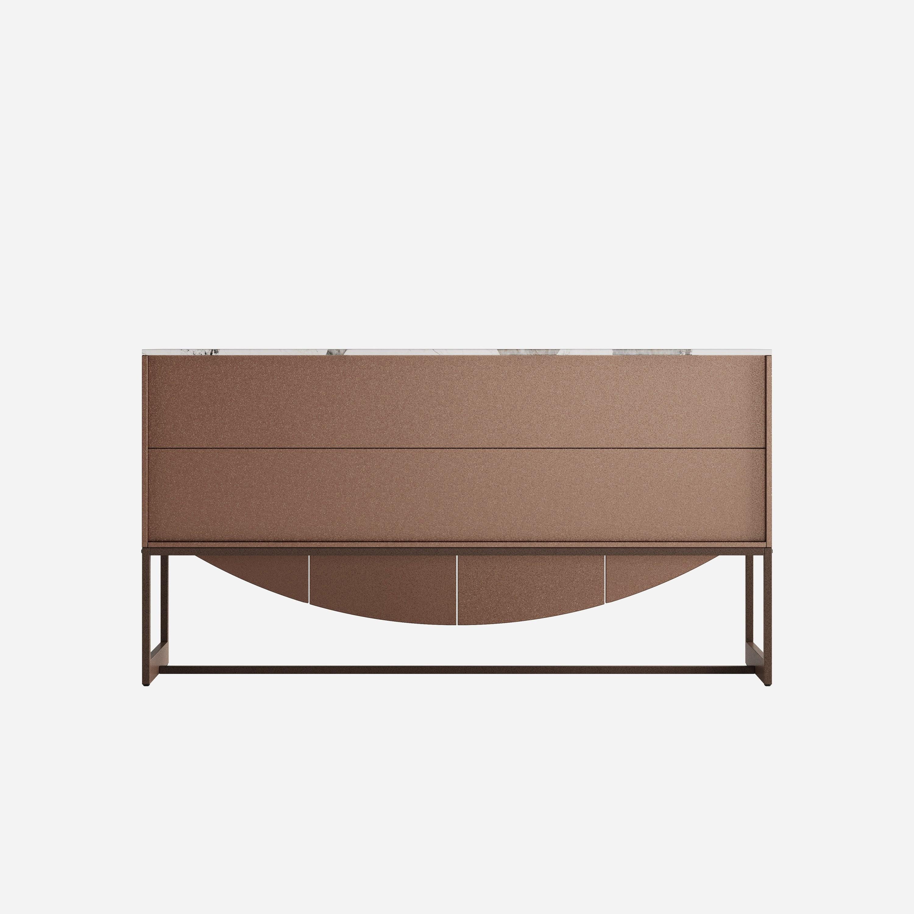Modern Luxury Sideboard Cabinet with Unique 3D Wave Texture.