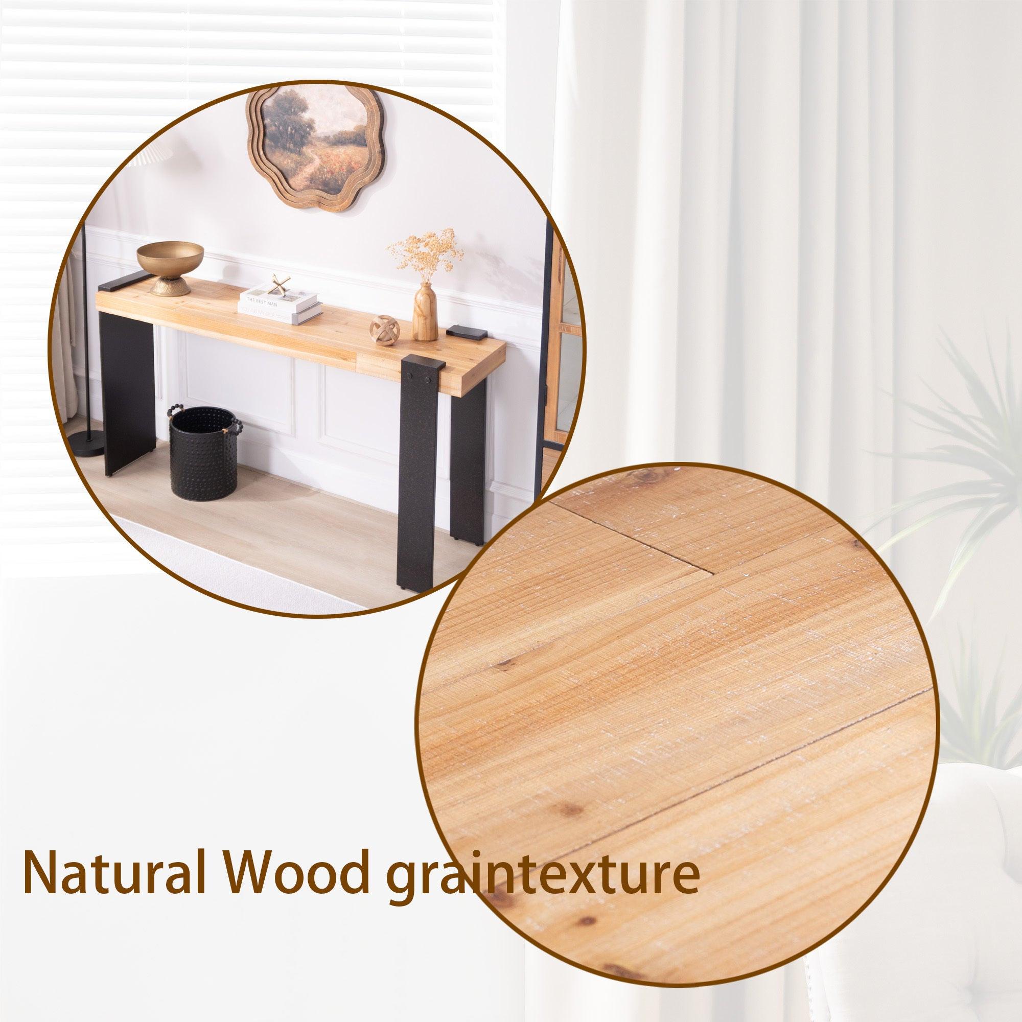 Rustic Industrial Console Table for Entryway & Living Rooms.