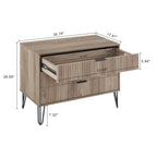 Dumbo 35' Fluted Dresser in Rustic Gray (3-Drawer).