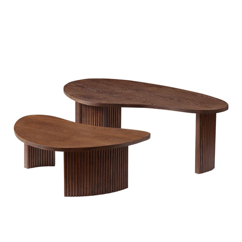 2-Piece Modern Irregular Coffee Table Set for Living Room.
