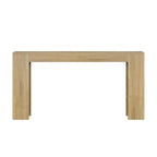 Farmhouse Oak Console Table - Extra-Long Entryway Table front view highlighting its clean lines and natural oak wood grain finish.