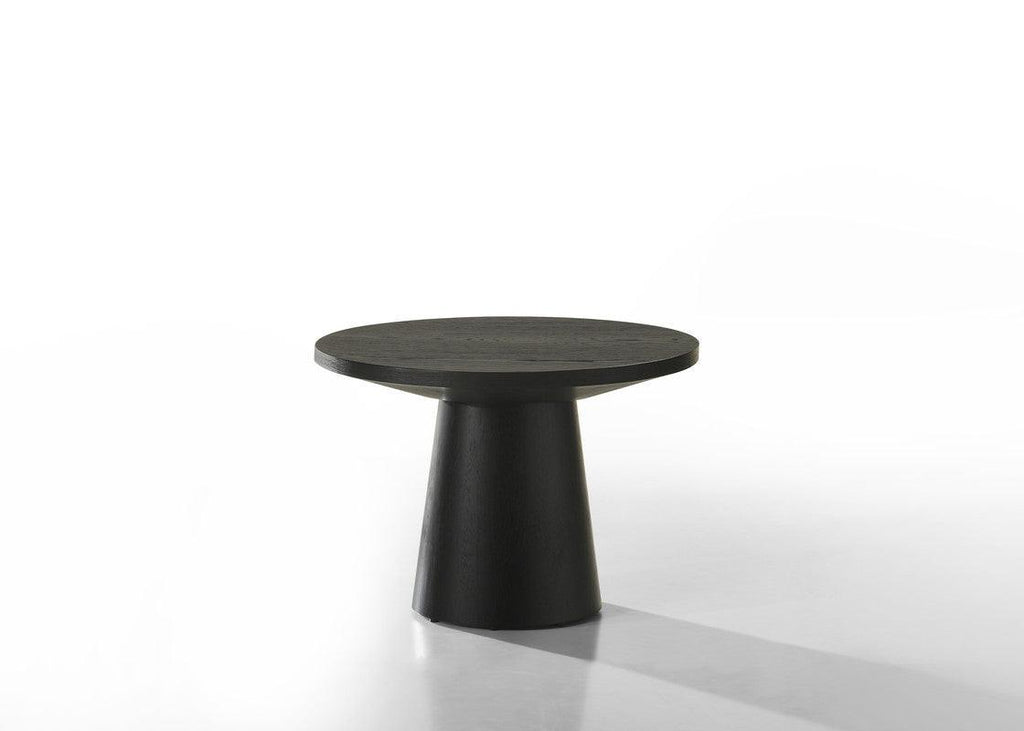 Jacopo Round Black End Table - 22' Diameter Pedestal Base.