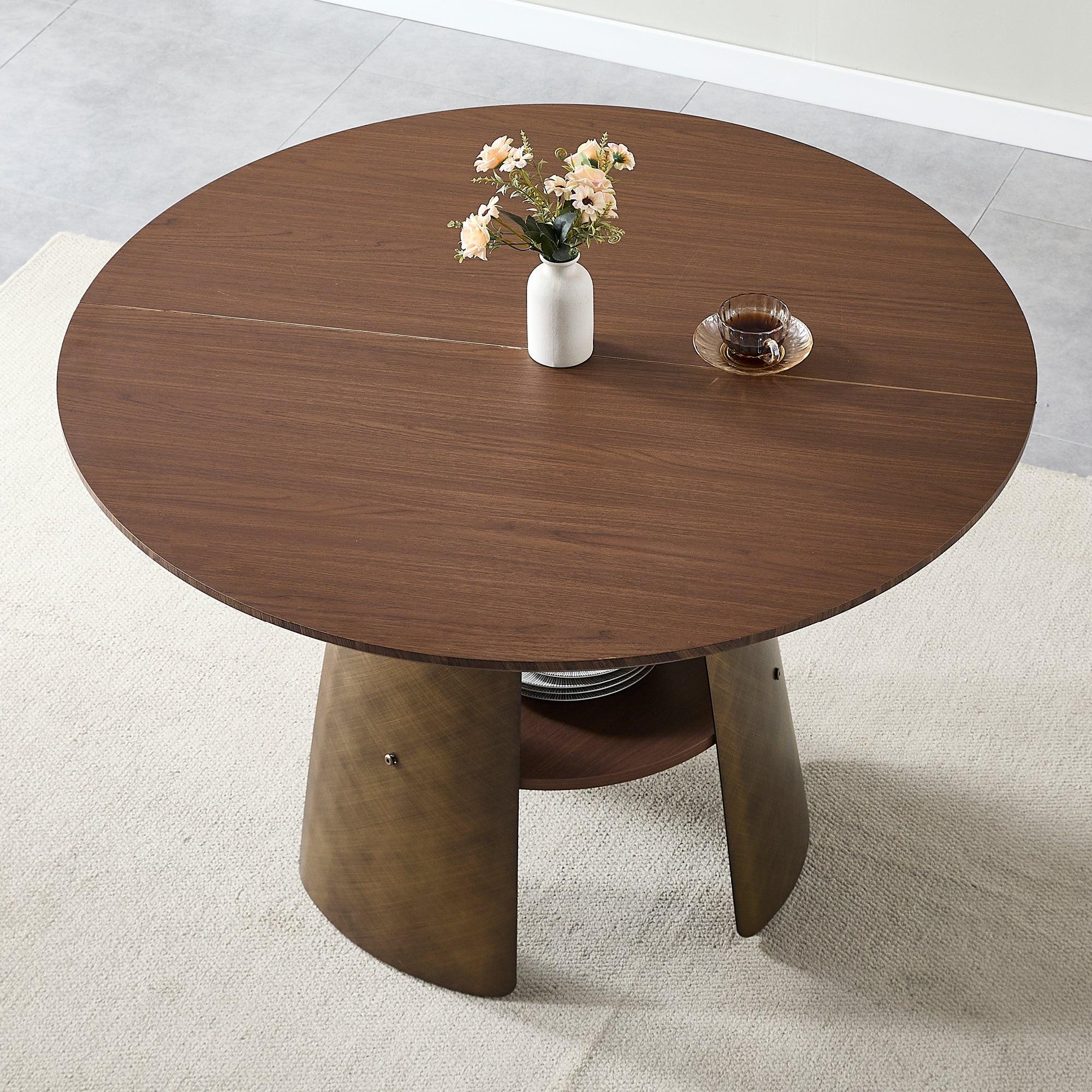 47.25 Inch Round Dining Table for 4-6 People.