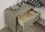 Gray Contemporary Nightstand with 2 Drawers.
