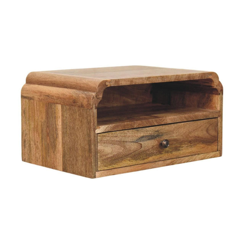 Solid Wood Wall-Mounted Bedside - Avora Collection.