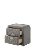 Gray Chrome Nightstand with Teddy Sherpa.